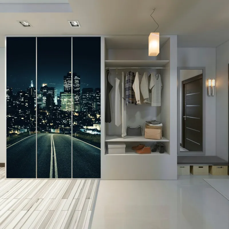 Naklejka na szafę tropikalny wzór z liśćmi monstery – Wallissimo®