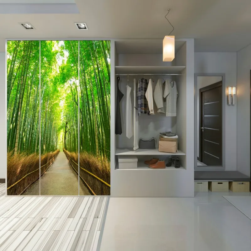 Naklejka na szafę zielony aloes na różowym tle – Wallissimo®