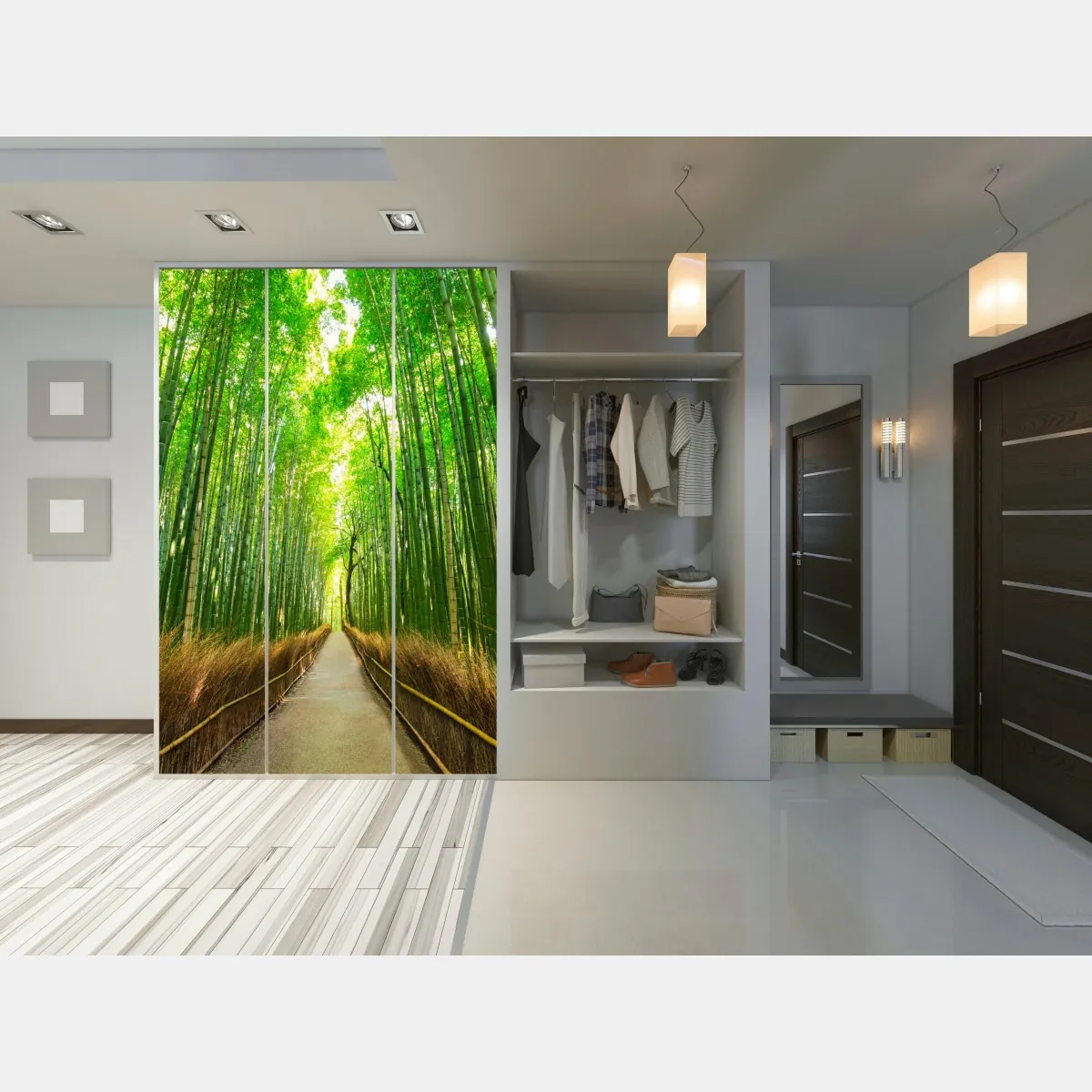 Naklejka na szafę spokojna ścieżka bambusowa w Kioto – Wallissimo® Naklejka na szafę spokojna ścieżka bambusowa w Kioto – Wallissimo®