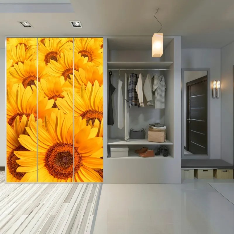 Naklejka na szafę intensywny akwarelowy wzór kwiatowy – Wallissimo®