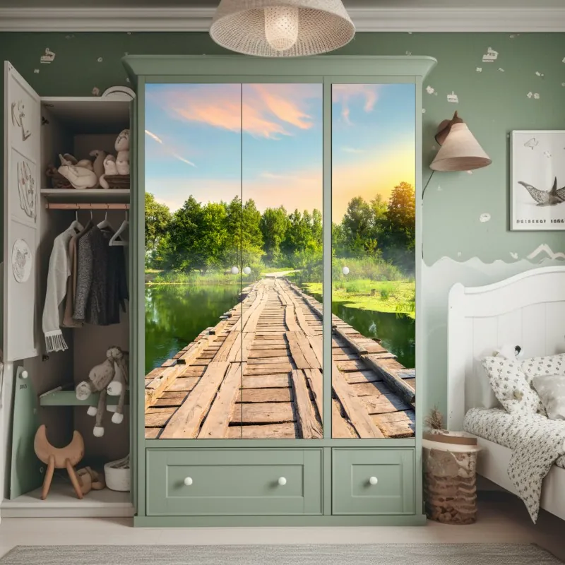 Naklejka na szafę Sanphet Prasat pałac nad jeziorem – Wallissimo®