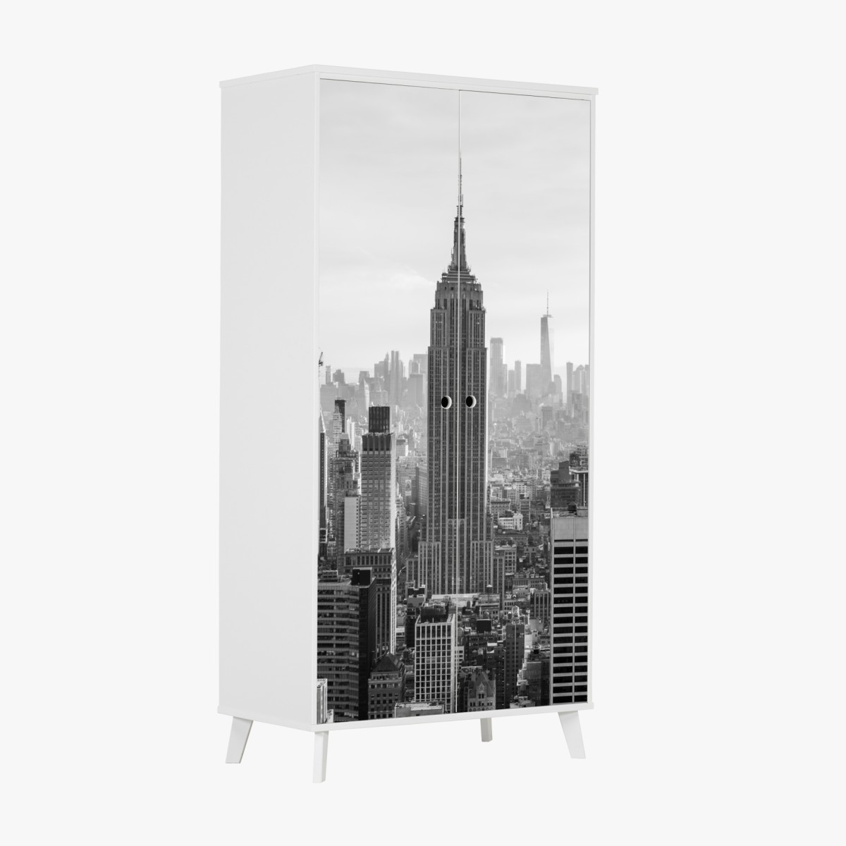 Wardrobe sticker New York skyline in black and white