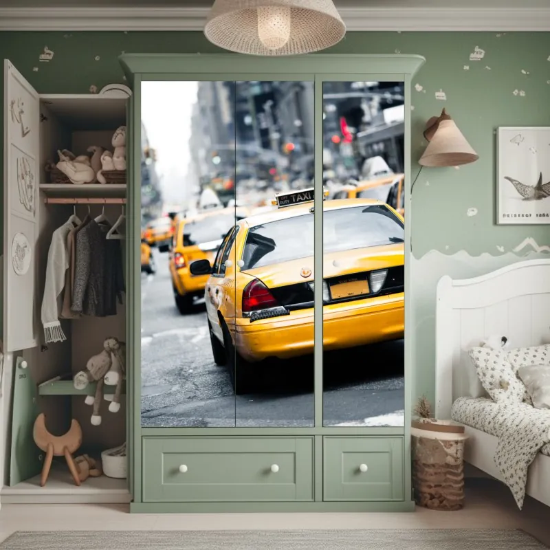 Naklejka na szafę czarny marmur ze złotymi żyłami – Wallissimo®