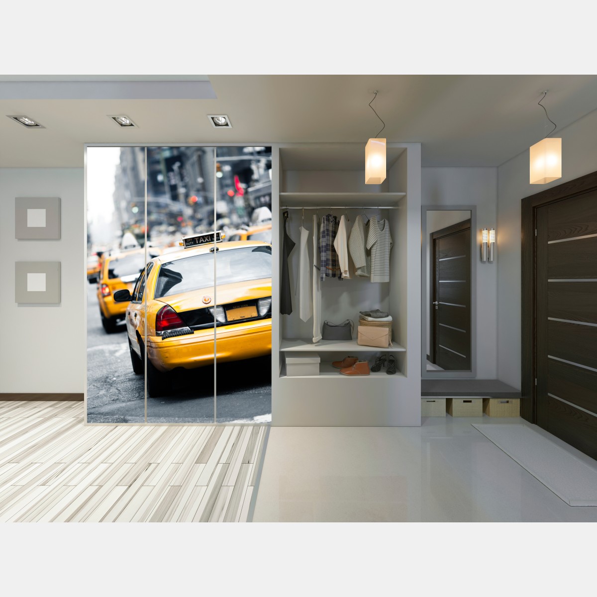 Naklejka na szafę żółte taksówki na ruchliwej ulicy Nowego Jorku – Wallissimo® Naklejka na szafę żółte taksówki na ruchliwej ulicy Nowego Jorku – Wallissimo®