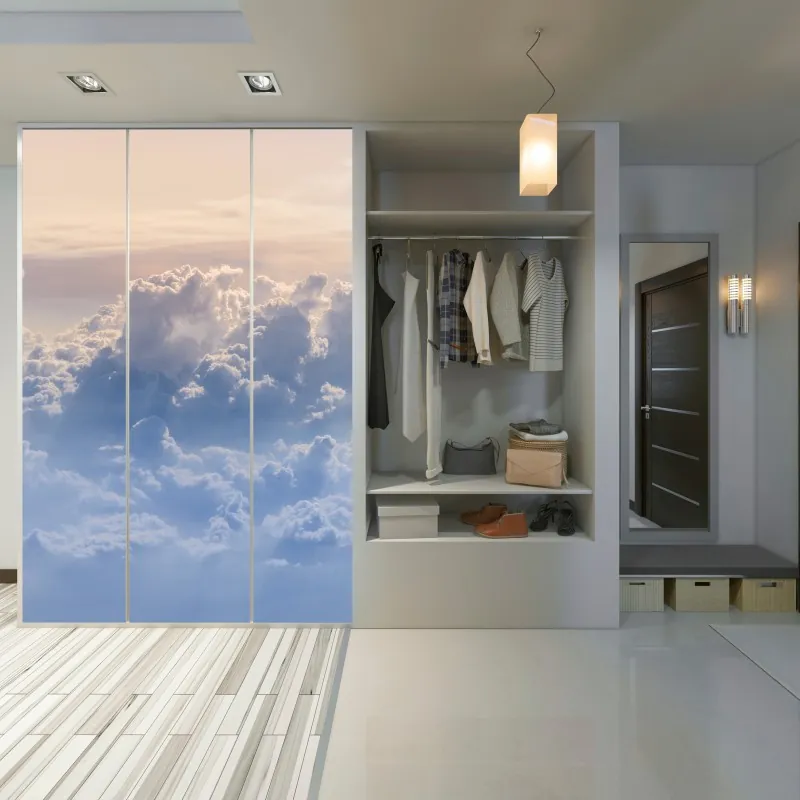 Naklejka na szafę delikatne chmury nad błękitnym niebem – Wallissimo® Naklejka na szafę delikatne chmury nad błękitnym niebem – Wallissimo®