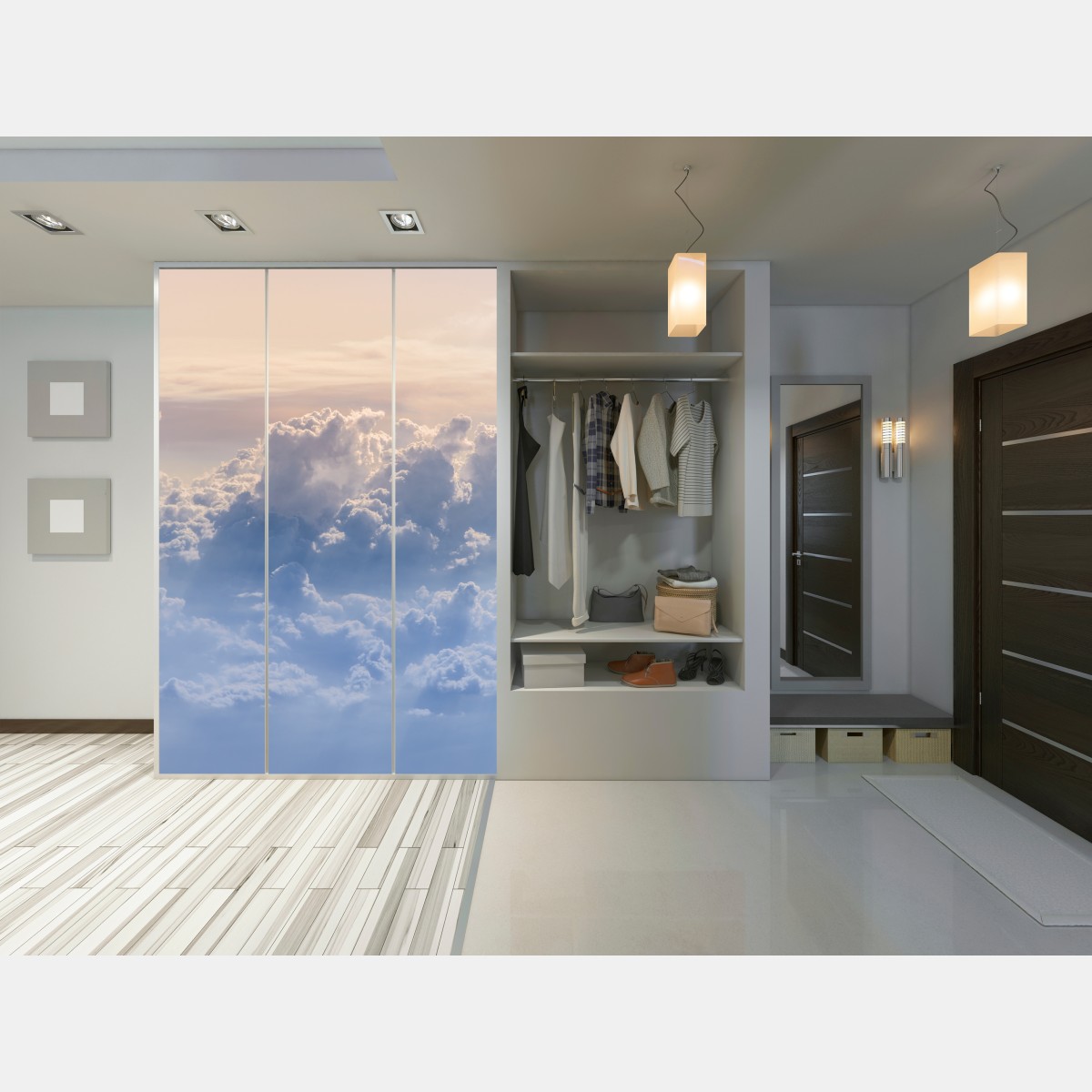 Naklejka na szafę delikatne chmury nad błękitnym niebem – Wallissimo® Naklejka na szafę delikatne chmury nad błękitnym niebem – Wallissimo®