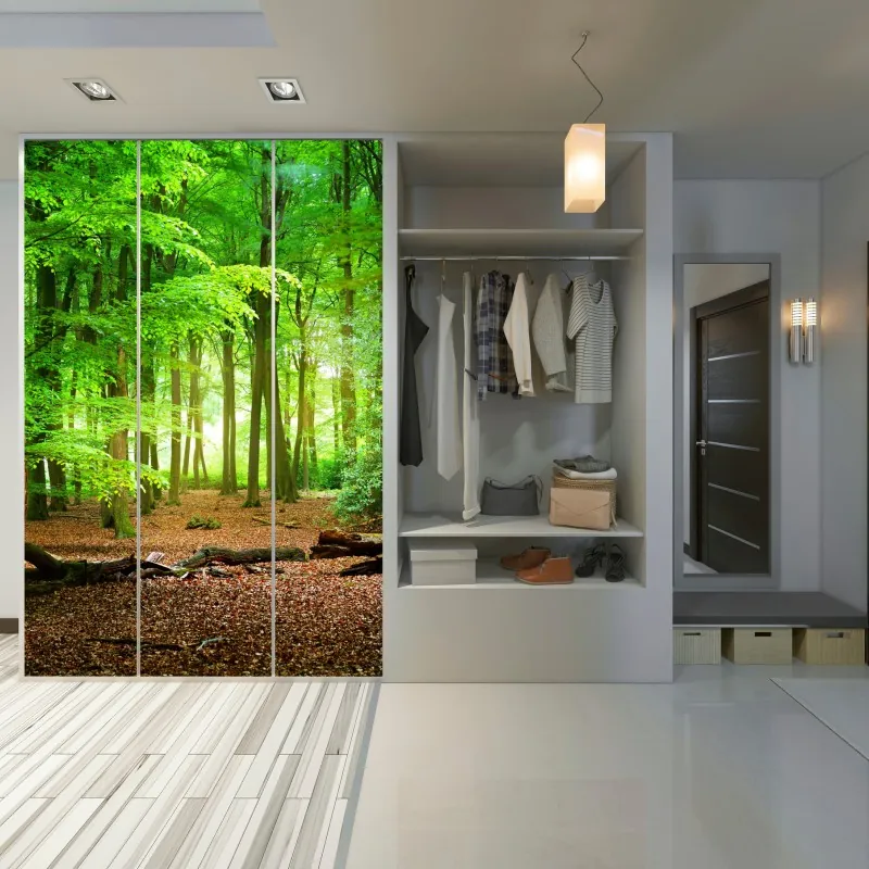 Naklejka na szafę nowoczesny budynek mieszkalny z balkonami – Wallissimo®