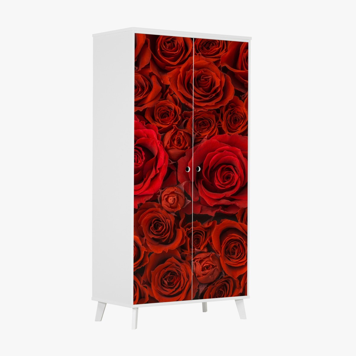 Wardrobe sticker lush red rose collage
