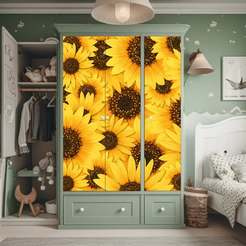 Naklejka na szafę minimalna niebieska wstęga geometryczna – Wallissimo®