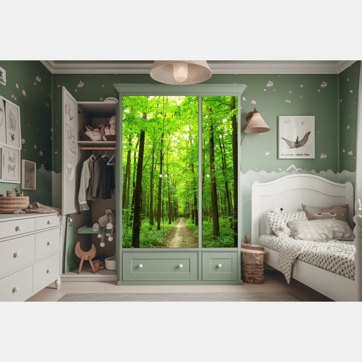 Naklejka na szafę spokojna leśna ścieżka – Wallissimo® Naklejka na szafę spokojna leśna ścieżka – Wallissimo®