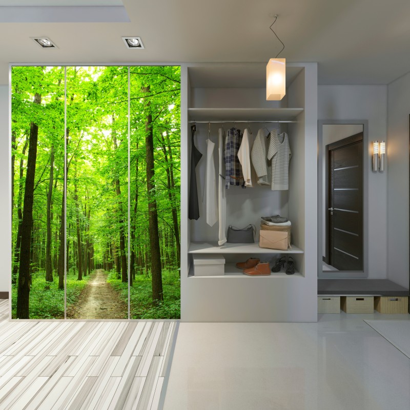 Naklejka na szafę spokojna leśna ścieżka – Wallissimo® Naklejka na szafę spokojna leśna ścieżka – Wallissimo®