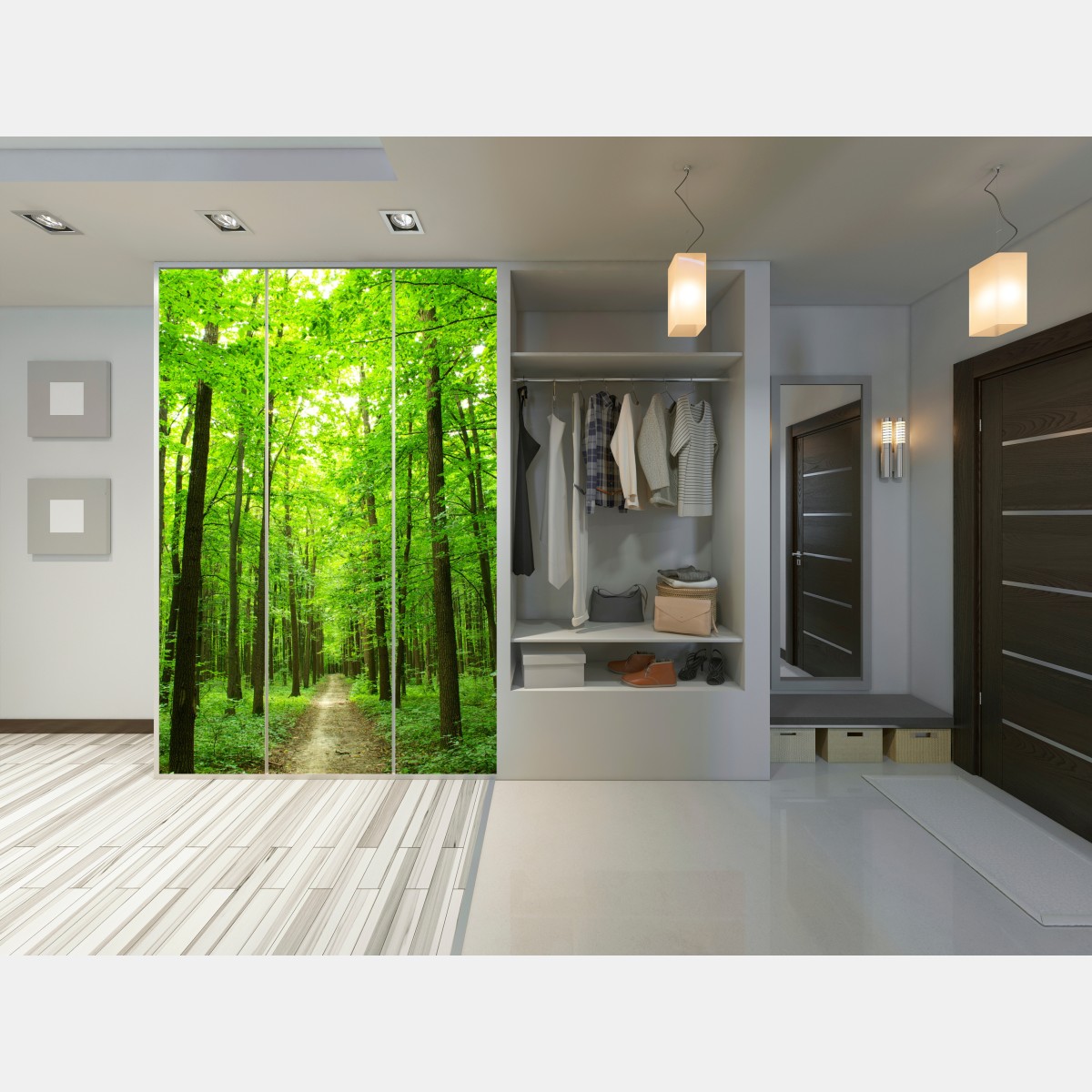 Naklejka na szafę spokojna leśna ścieżka – Wallissimo® Naklejka na szafę spokojna leśna ścieżka – Wallissimo®