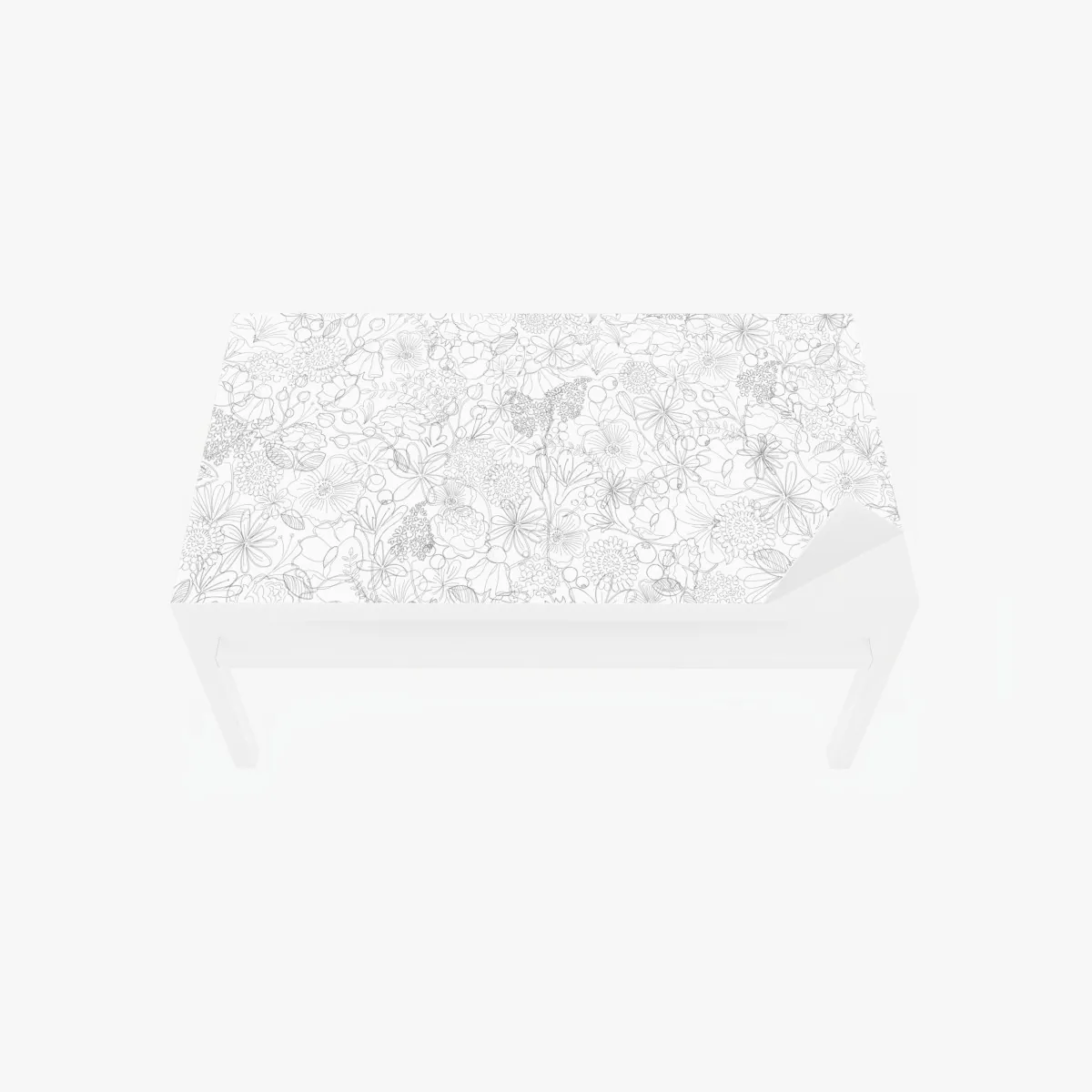 Naklejka na biurko i stół delikatny ręcznie rysowany kwiatowy wzór liniowy – Wallissimo® Naklejka na biurko i stół delikatny ręcznie rysowany kwiatowy wzór liniowy – Wallissimo®