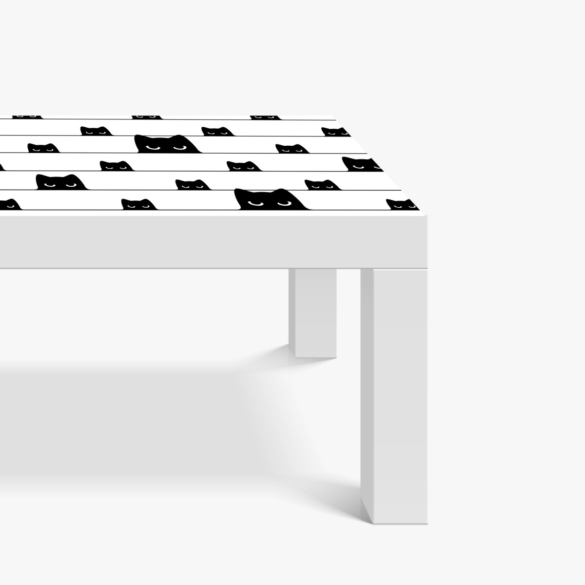 Naklejka na biurko i stół figlarne koty wyglądające zza pasków – Wallissimo® Naklejka na biurko i stół figlarne koty wyglądające zza pasków – Wallissimo®