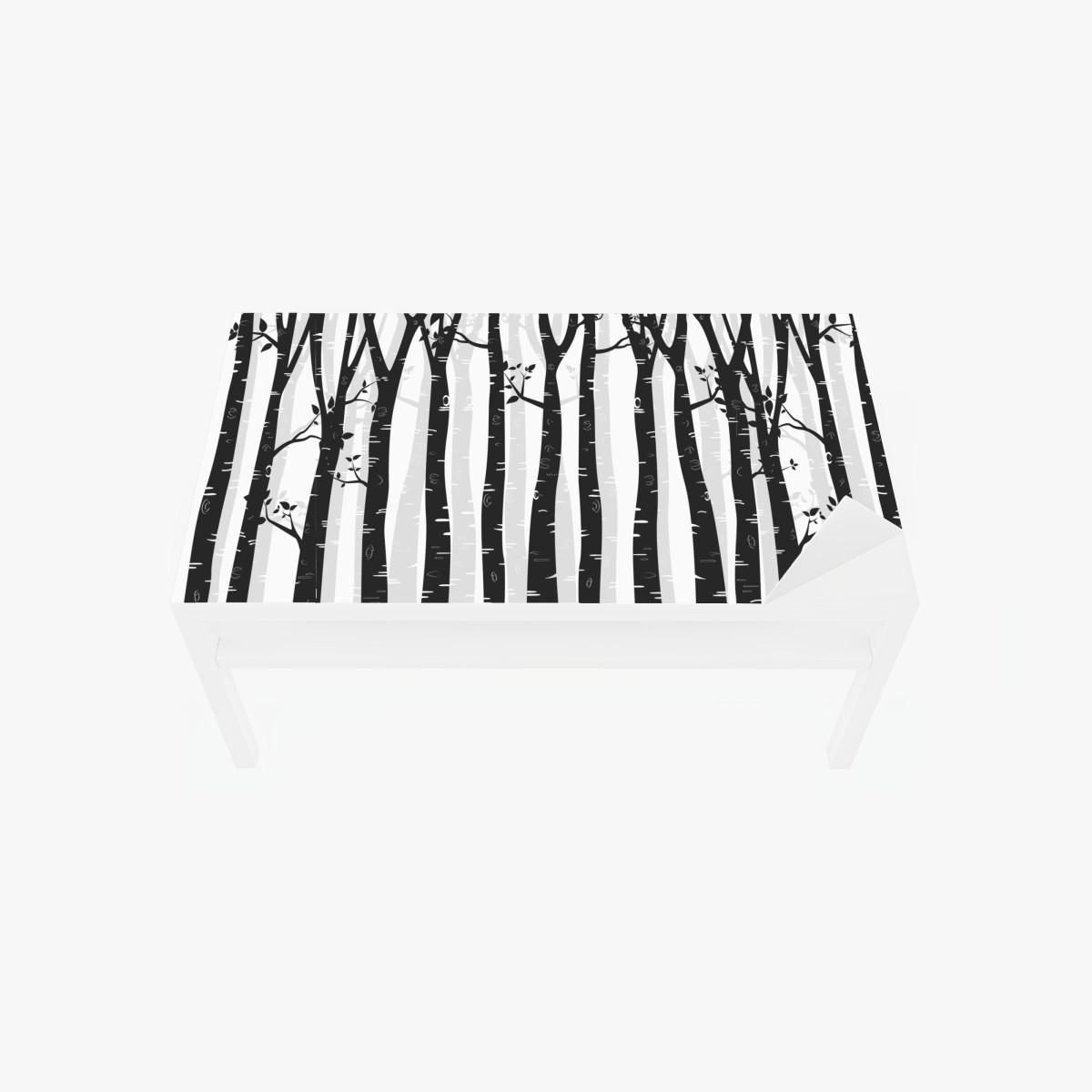 Table & desk veneer monochrome birch forest illustration