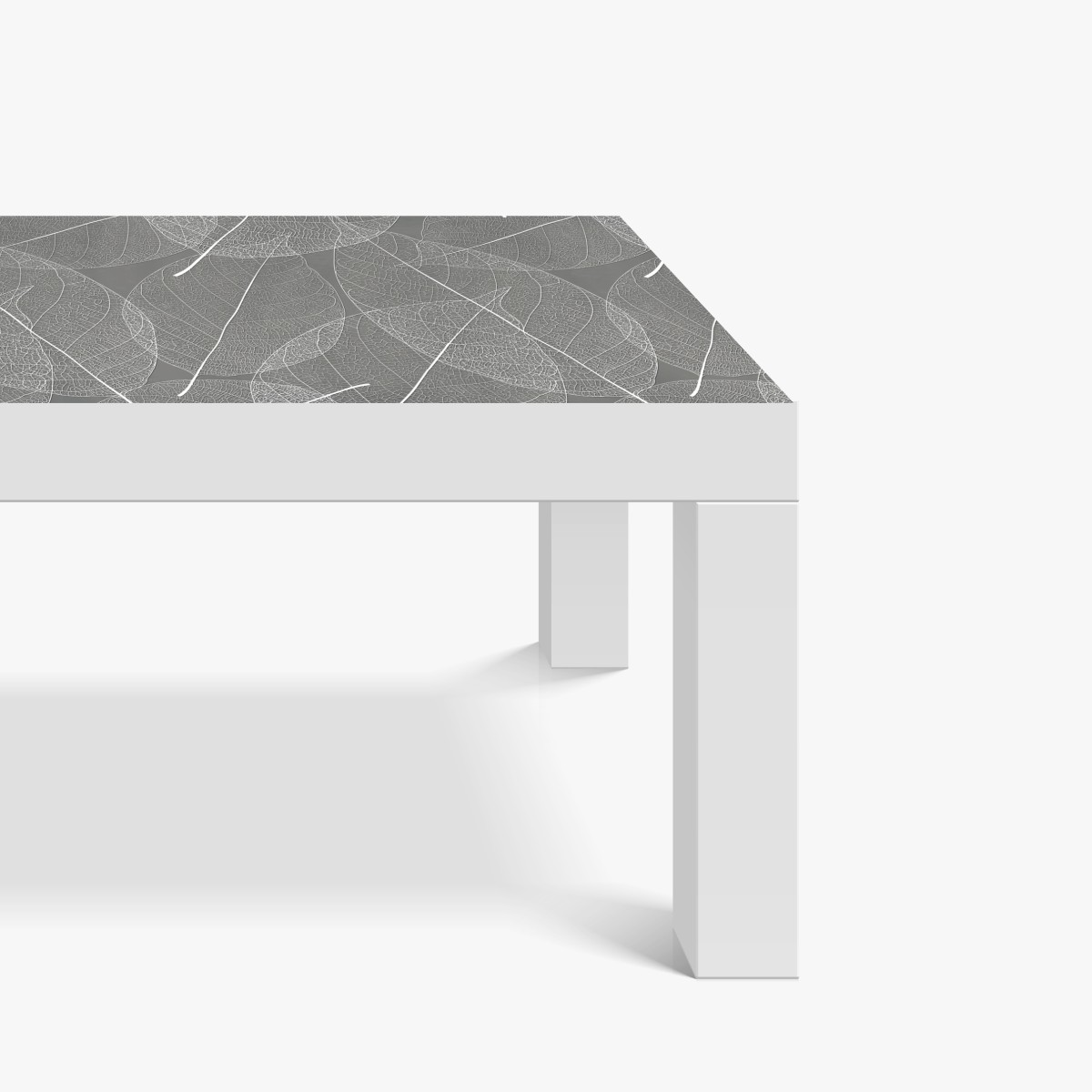 Naklejka na biurko i stół delikatny wzór liści w odcieniach szarości – Wallissimo® Naklejka na biurko i stół delikatny wzór liści w odcieniach szarości – Wallissimo®