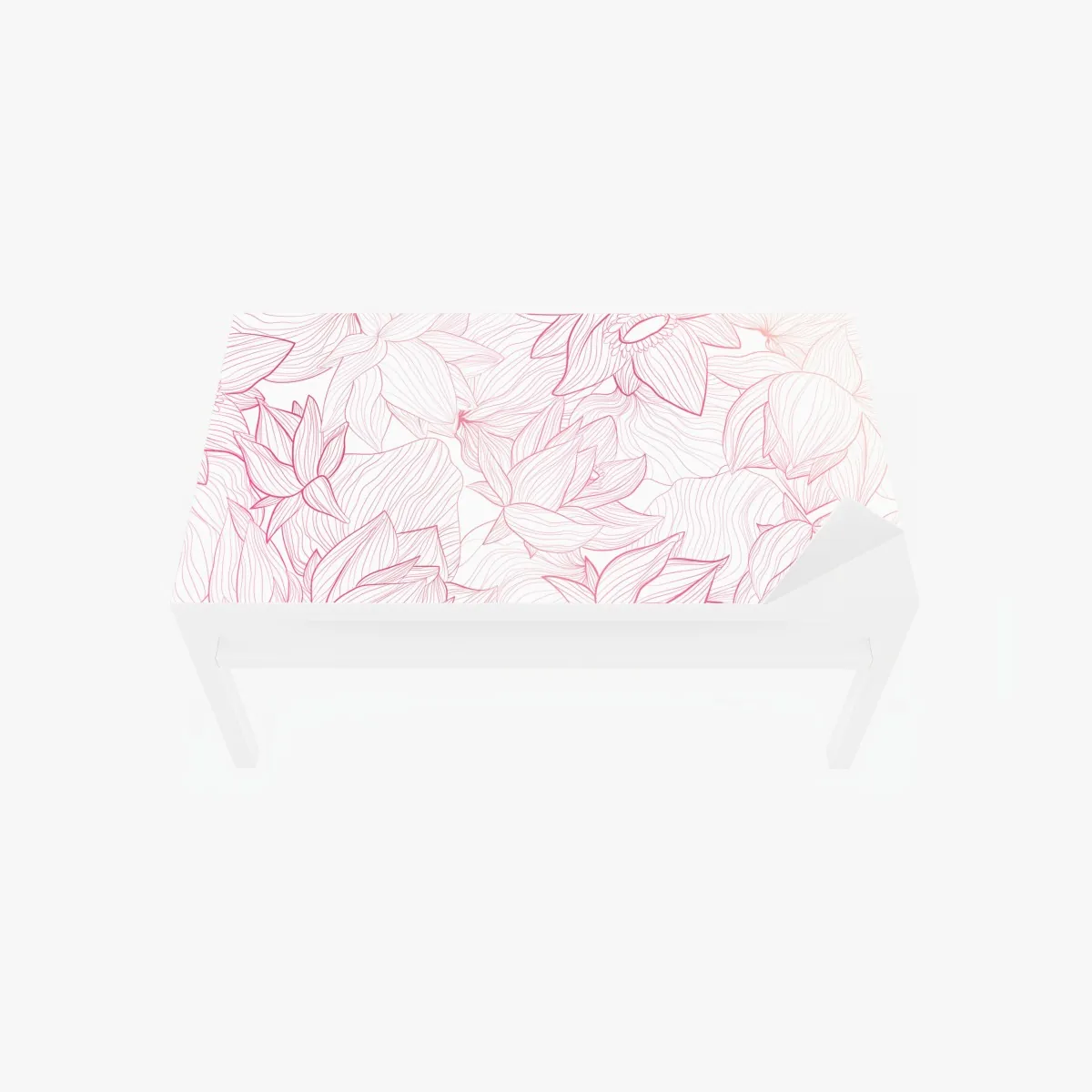 Naklejka na biurko i stół delikatny różowy wzór kwiatowy – Wallissimo® Naklejka na biurko i stół delikatny różowy wzór kwiatowy – Wallissimo®