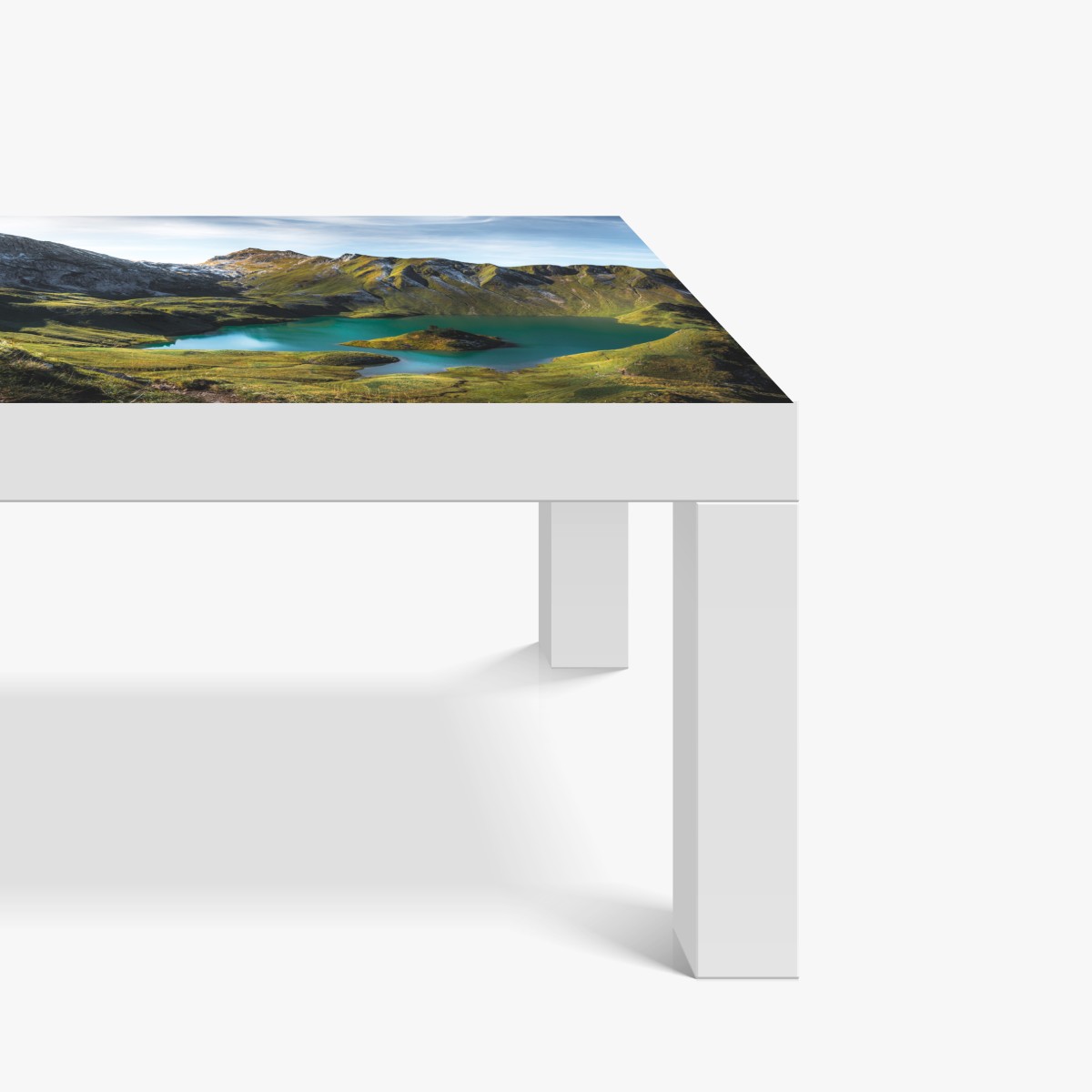 Naklejka na biurko i stół turkusowe jezioro w Schrecksee, Bawaria – Wallissimo® Naklejka na biurko i stół turkusowe jezioro w Schrecksee, Bawaria – Wallissimo®