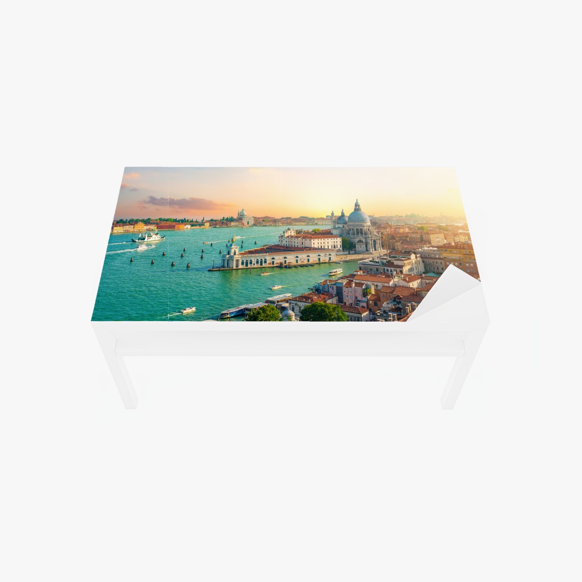 Table & desk veneer sunset panorama of Venice canals