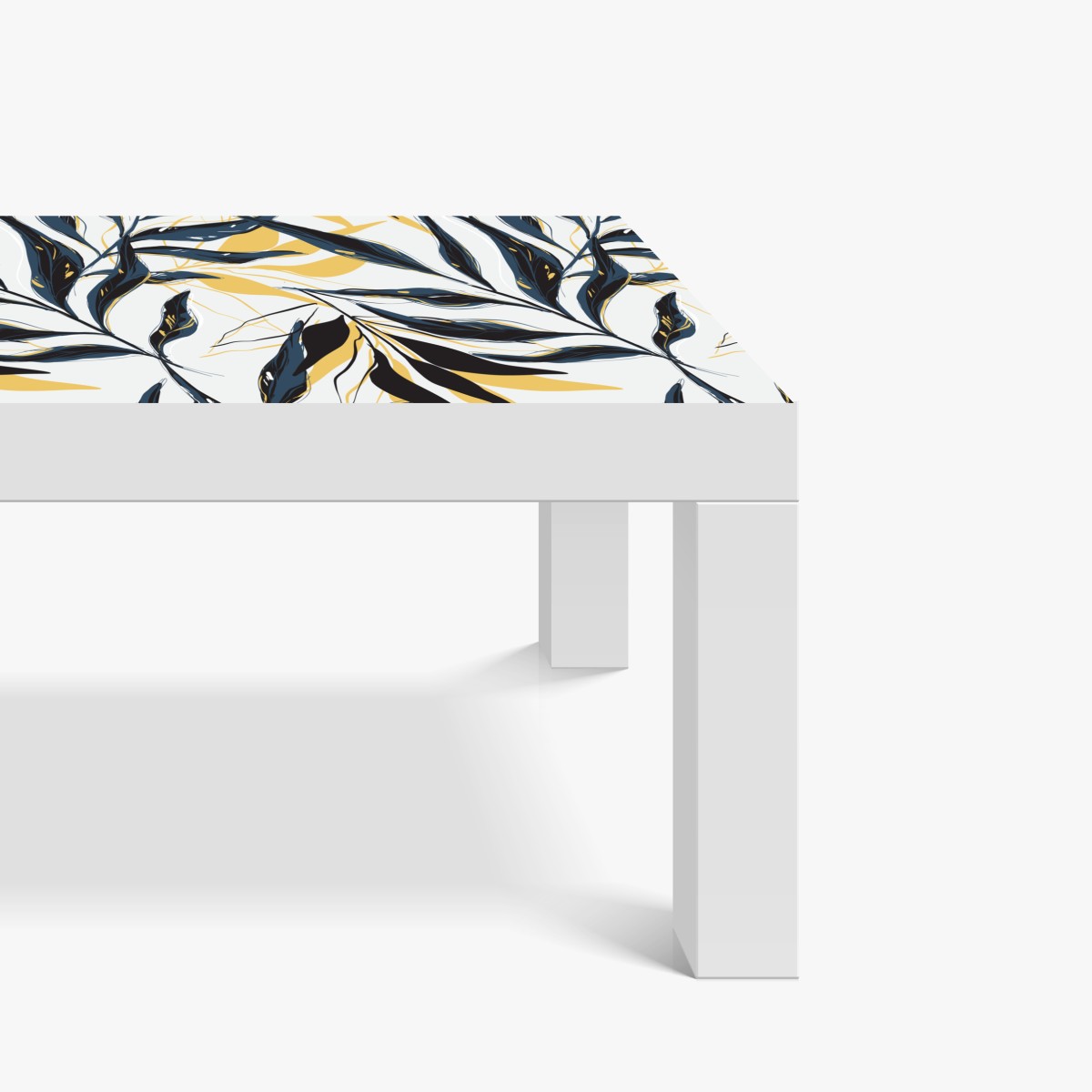 Naklejka na biurko i stół granatowo-złoty botaniczny wzór liści – Wallissimo® Naklejka na biurko i stół granatowo-złoty botaniczny wzór liści – Wallissimo®