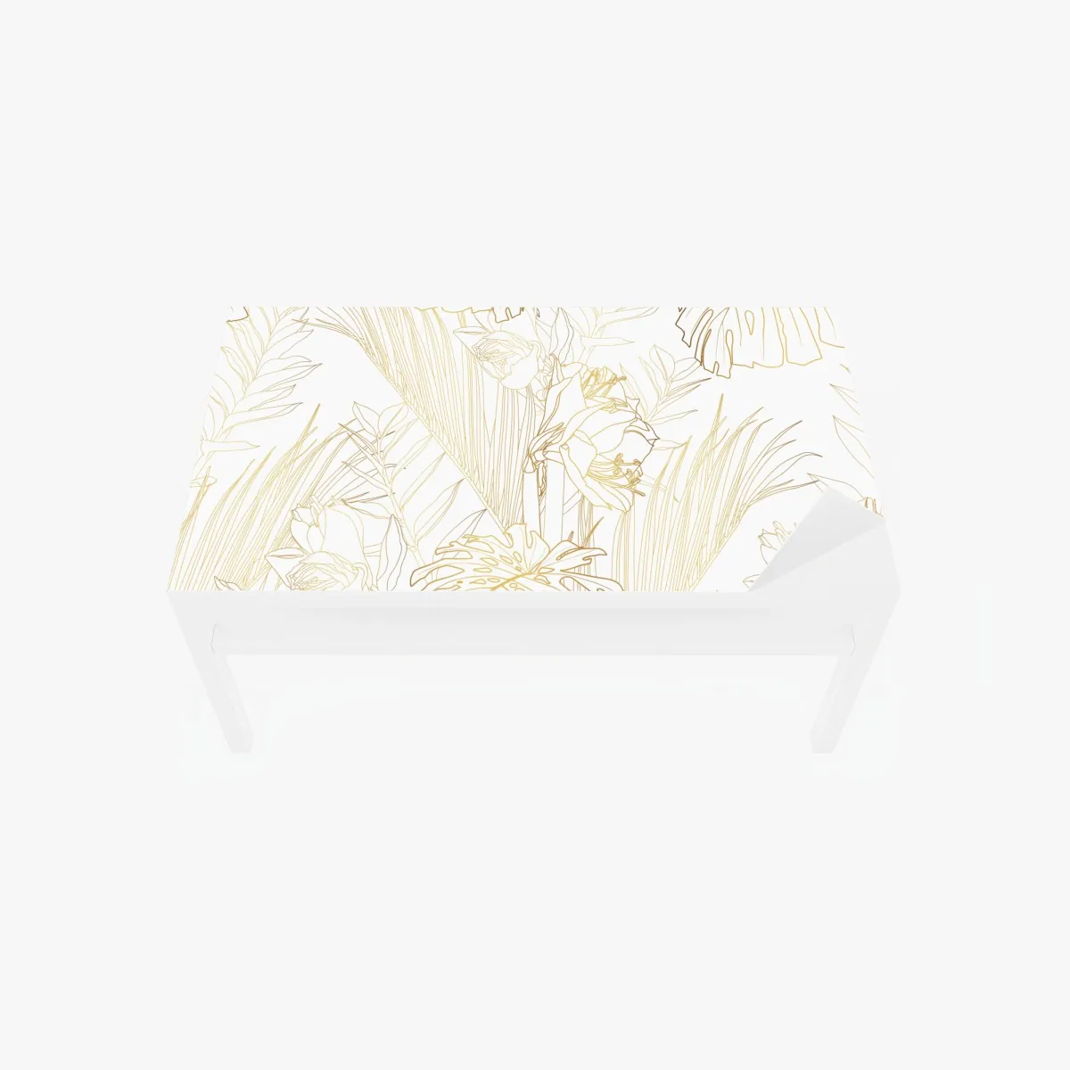 Naklejka na biurko i stół złote tropikalne liście – Wallissimo® Naklejka na biurko i stół złote tropikalne liście – Wallissimo®