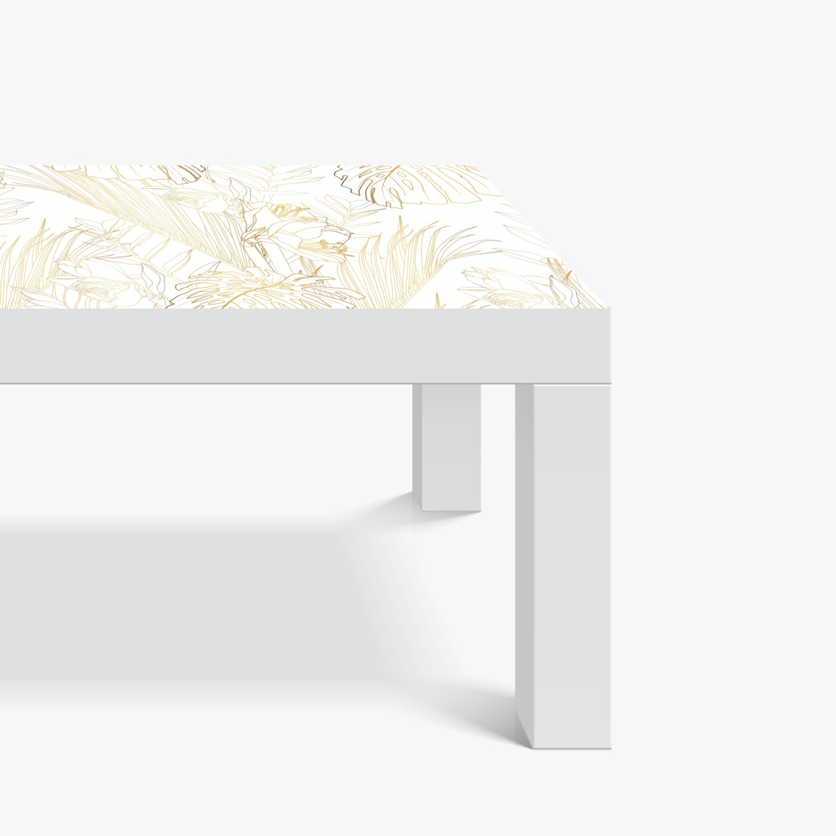 Naklejka na biurko i stół złote tropikalne liście – Wallissimo® Naklejka na biurko i stół złote tropikalne liście – Wallissimo®