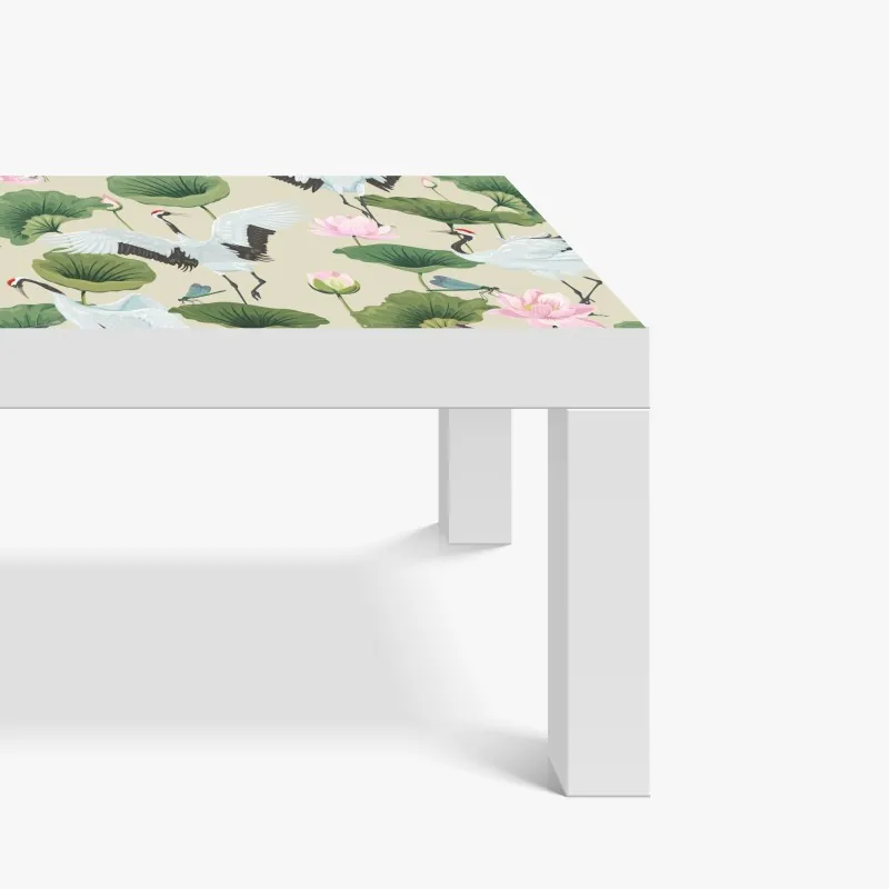 Naklejka na biurko i stół czerwony botaniczny wzór liści – Wallissimo®