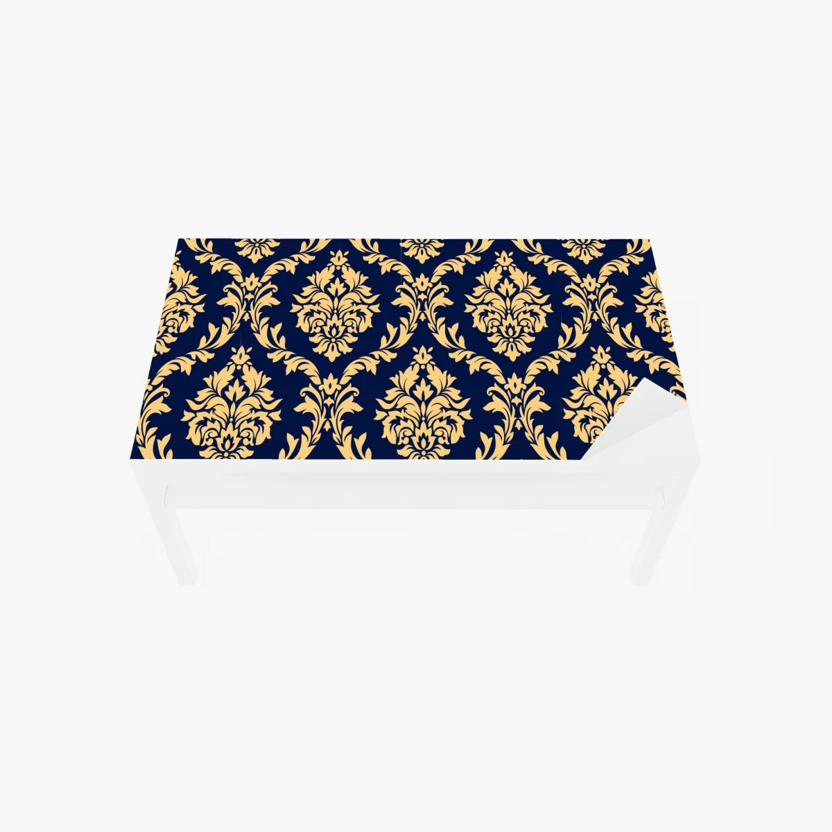 Naklejka na biurko i stół wzór damaskowy w odcieniach złota i granatu – Wallissimo® Naklejka na biurko i stół wzór damaskowy w odcieniach złota i granatu – Wallissimo®