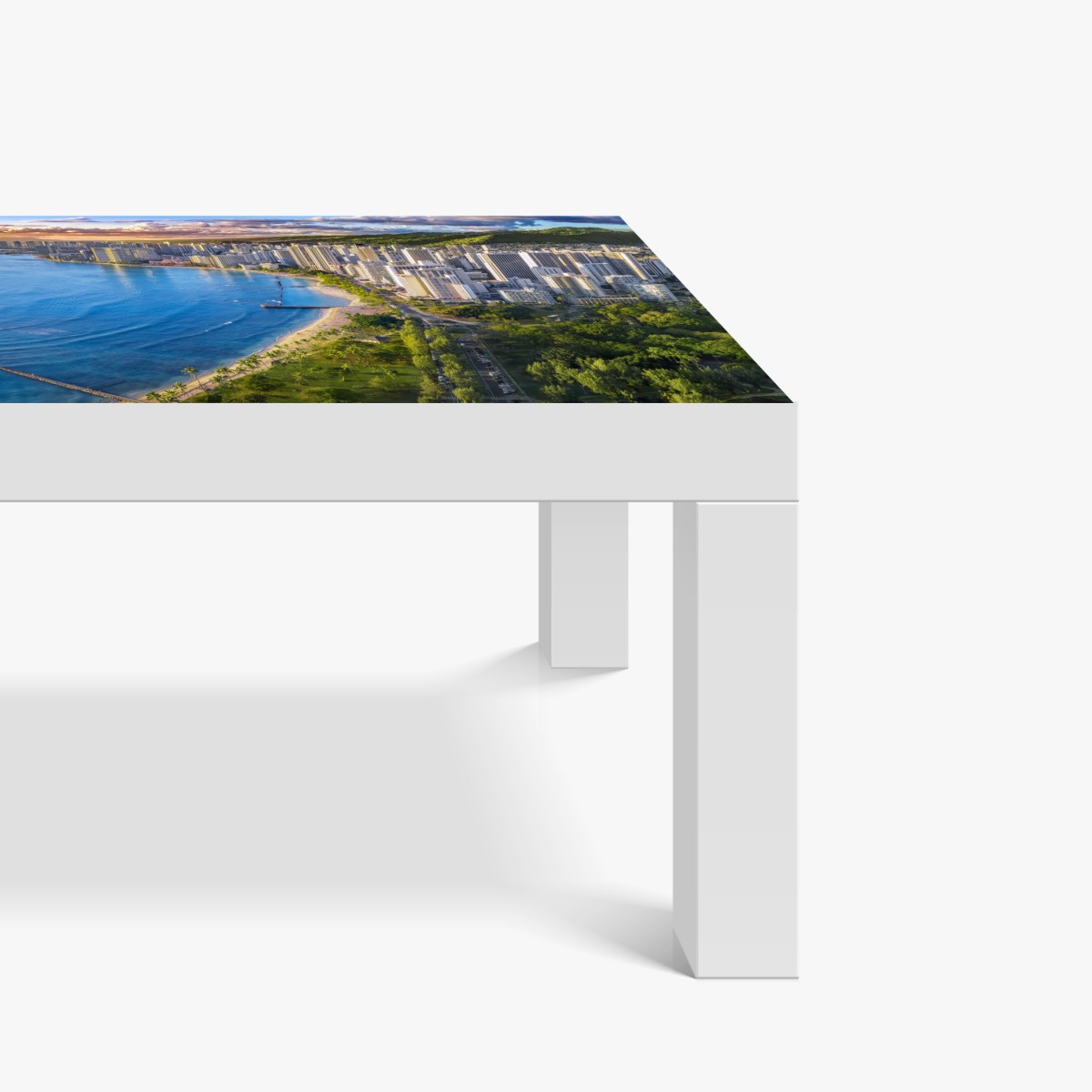 Naklejka na biurko i stół panorama nadmorskiego miasta o zachodzie słońca – Wallissimo® Naklejka na biurko i stół panorama nadmorskiego miasta o zachodzie słońca – Wallissimo®