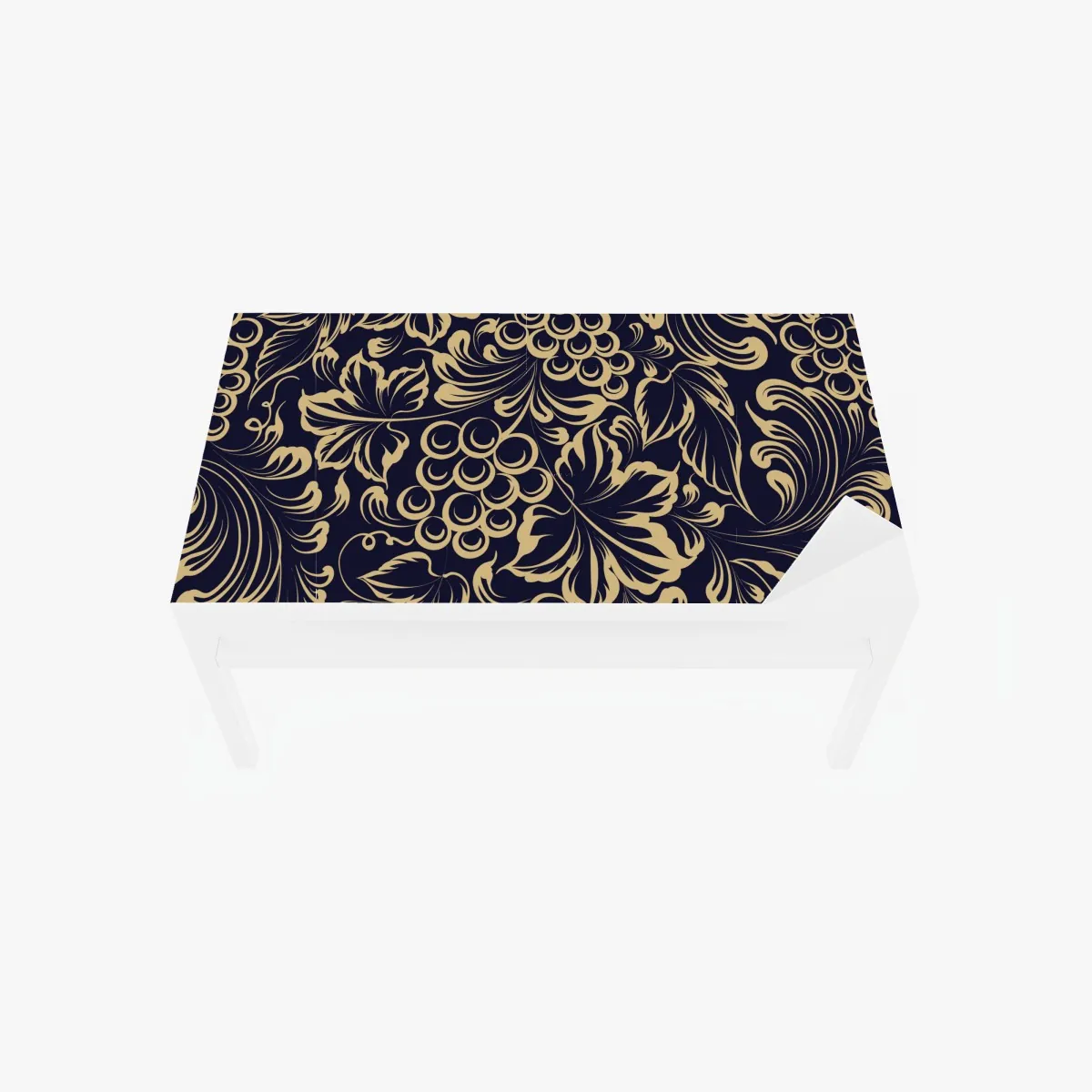 Naklejka na biurko i stół elegancki barokowy wzór z winogronami w złocie – Wallissimo® Naklejka na biurko i stół elegancki barokowy wzór z winogronami w złocie – Wallissimo®