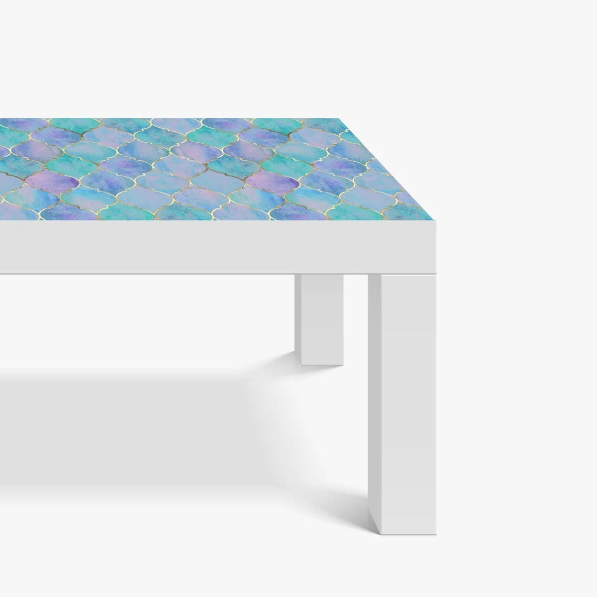 Naklejka na biurko i stół pastelowy turkusowy wzór marokańskich płytek – Wallissimo® Naklejka na biurko i stół pastelowy turkusowy wzór marokańskich płytek – Wallissimo®