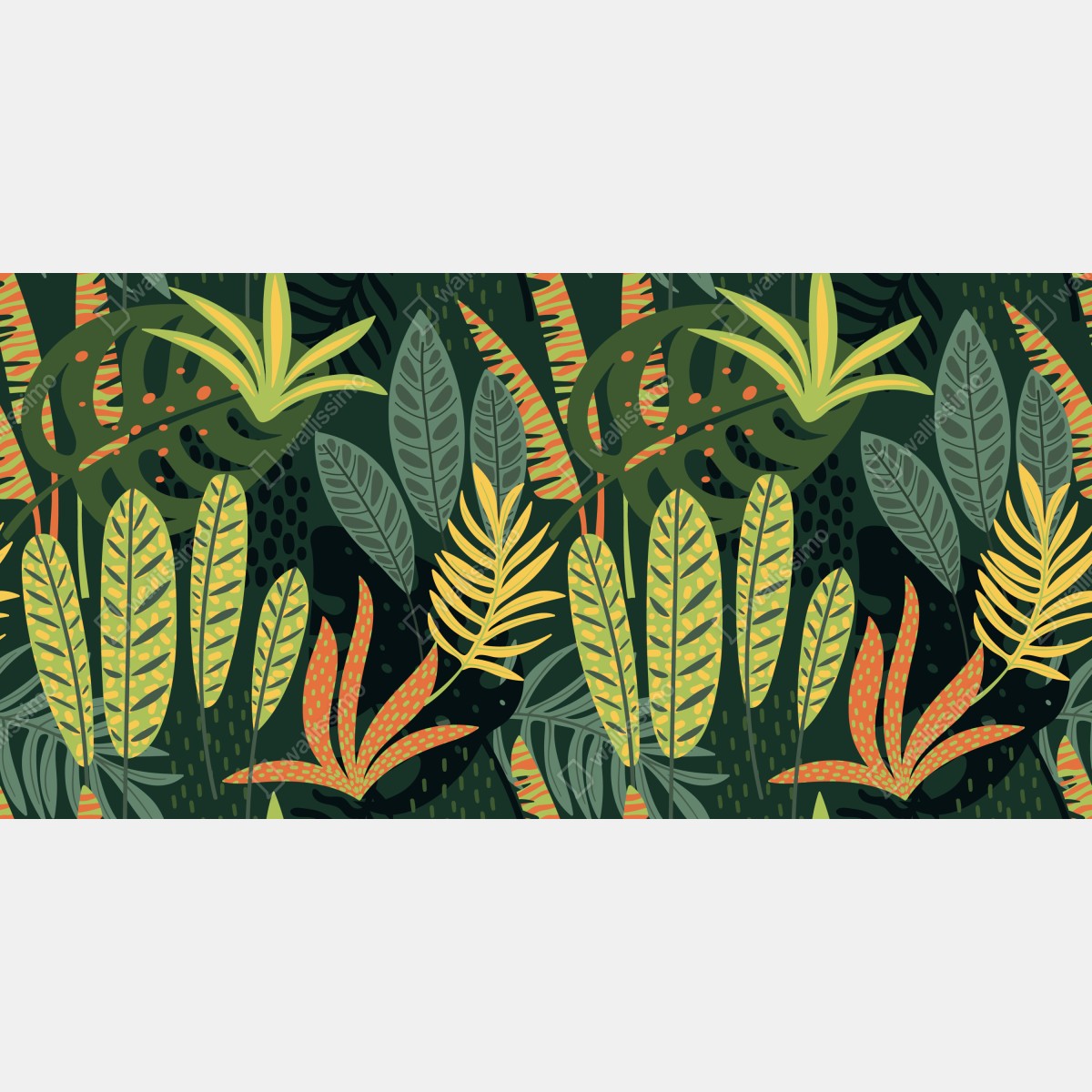 Naklejka na biurko i stół tropikalna dżungla bujnych liści – Wallissimo® Naklejka na biurko i stół tropikalna dżungla bujnych liści – Wallissimo®