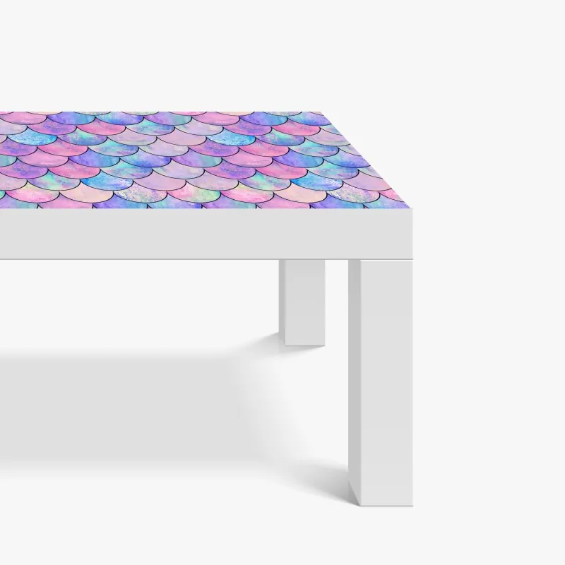 Naklejka na biurko i stół pastelowy wzór łusek syreny – Wallissimo® Naklejka na biurko i stół pastelowy wzór łusek syreny – Wallissimo®