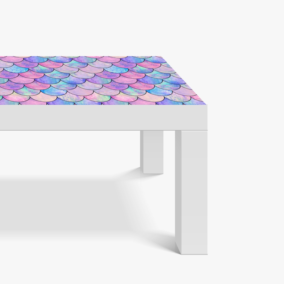 Naklejka na biurko i stół pastelowy wzór łusek syreny – Wallissimo® Naklejka na biurko i stół pastelowy wzór łusek syreny – Wallissimo®
