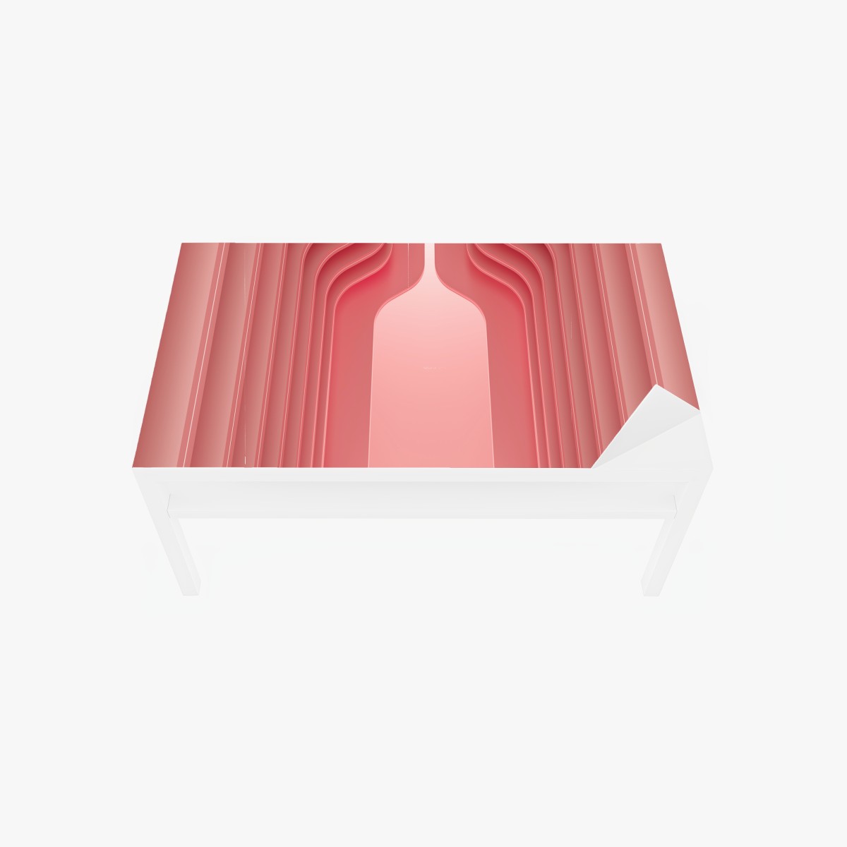 Table & desk veneer coral pink curved archway abstract