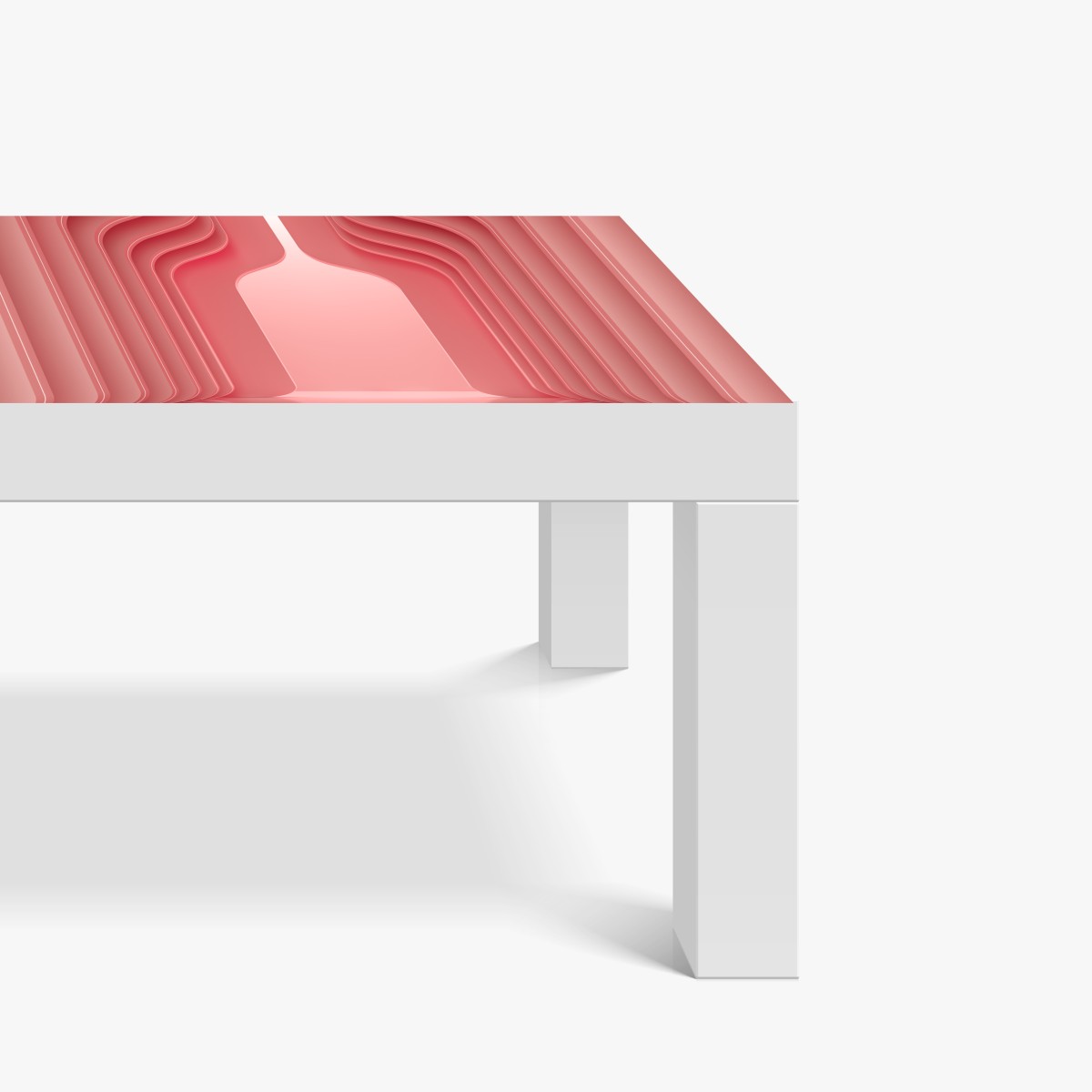 Naklejka na biurko i stół nowoczesne luksusowe wnętrze w odcieniach koralowego różu – Wallissimo® Naklejka na biurko i stół nowoczesne luksusowe wnętrze w odcieniach koralowego różu – Wallissimo®