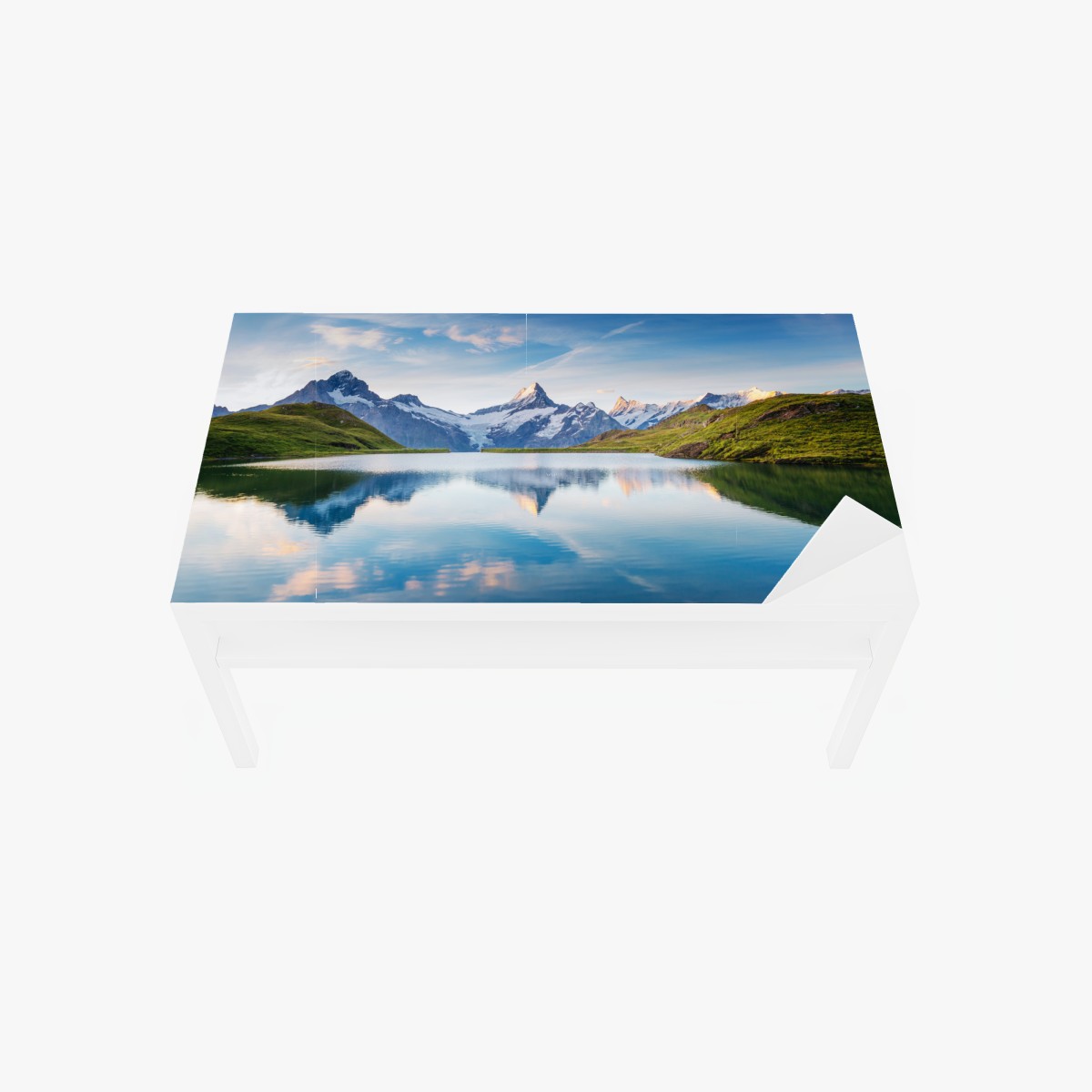Table & desk veneer majestic Alps reflection at Bachalpsee