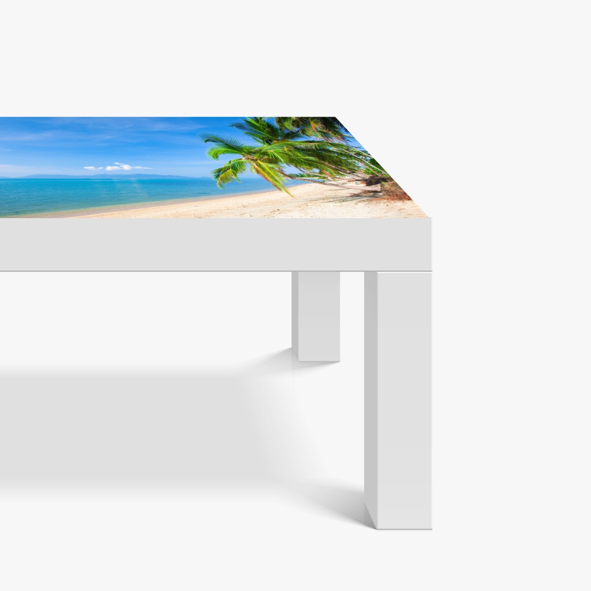 Naklejka na biurko i stół tropikalna plaża z palmami – Wallissimo® Naklejka na biurko i stół tropikalna plaża z palmami – Wallissimo®