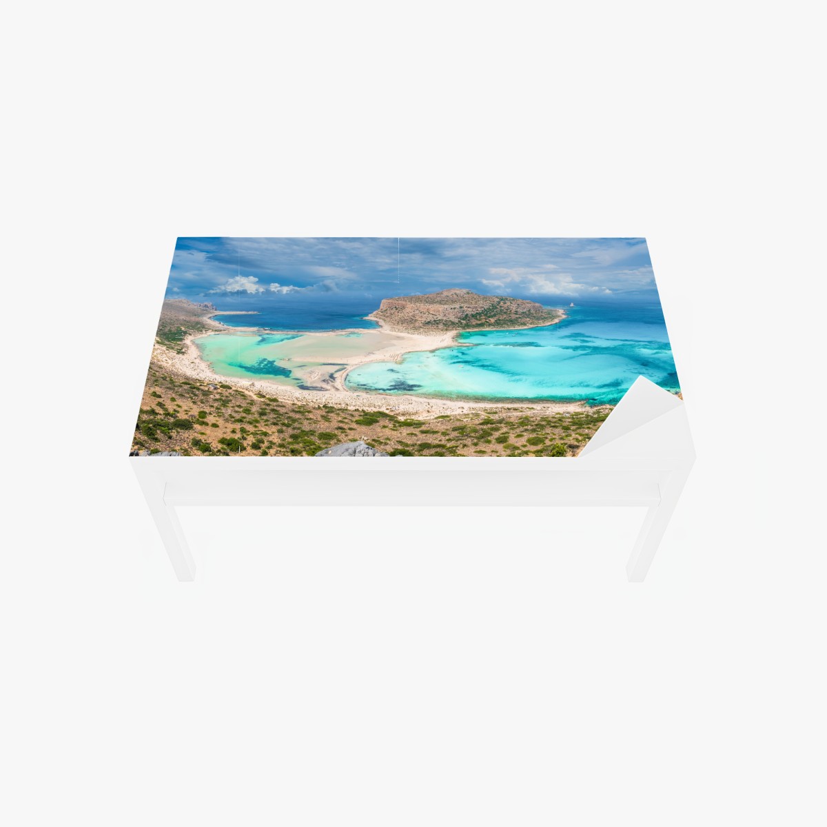 Table & desk veneer Balos Lagoon, Crete panoramic beach view