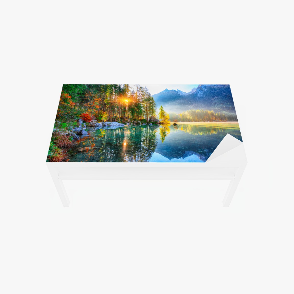 Table & desk veneer Hintersee autumn sunrise over turquoise lake