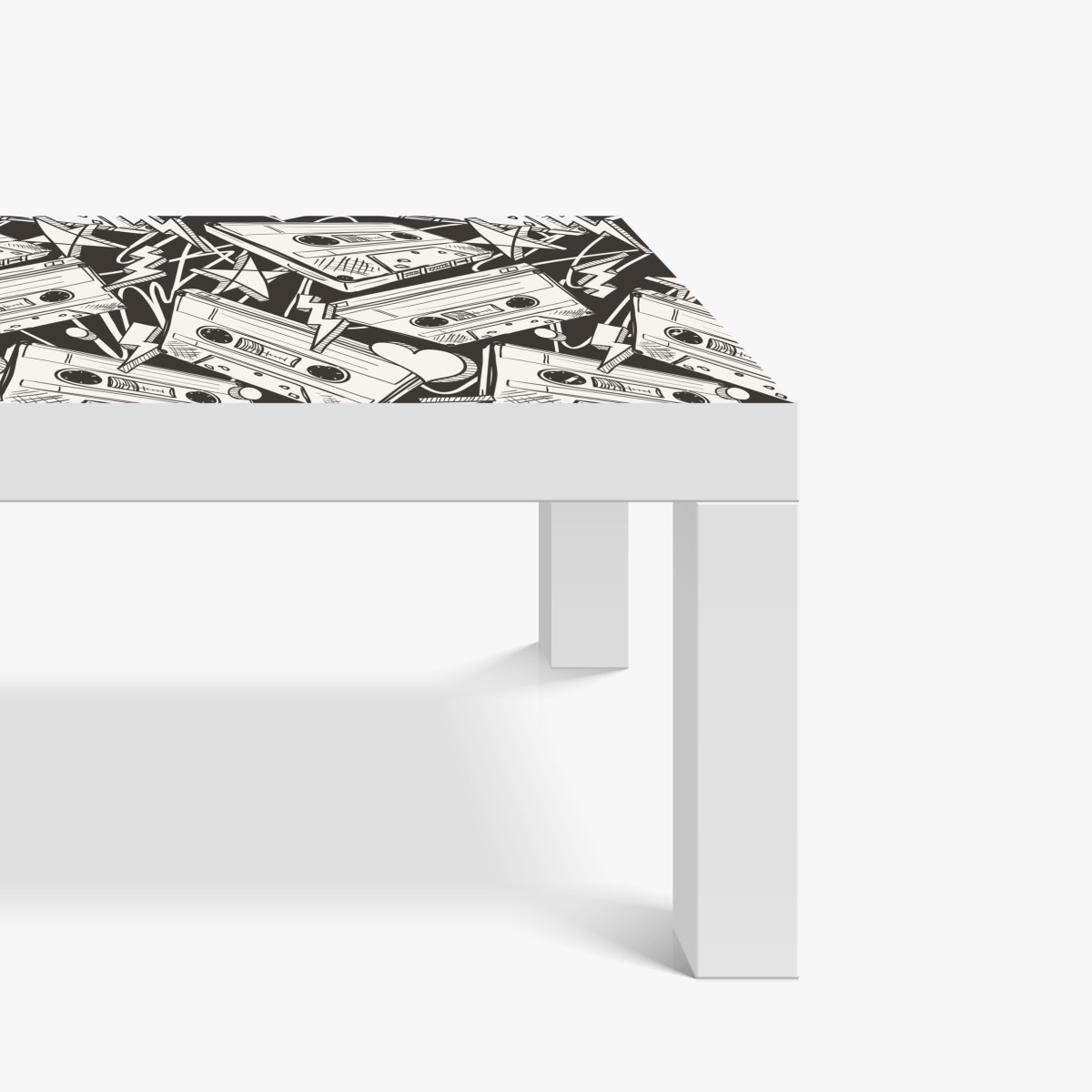 Naklejka na biurko i stół wzór kaset magnetofonowych w stylu retro – Wallissimo® Naklejka na biurko i stół wzór kaset magnetofonowych w stylu retro – Wallissimo®