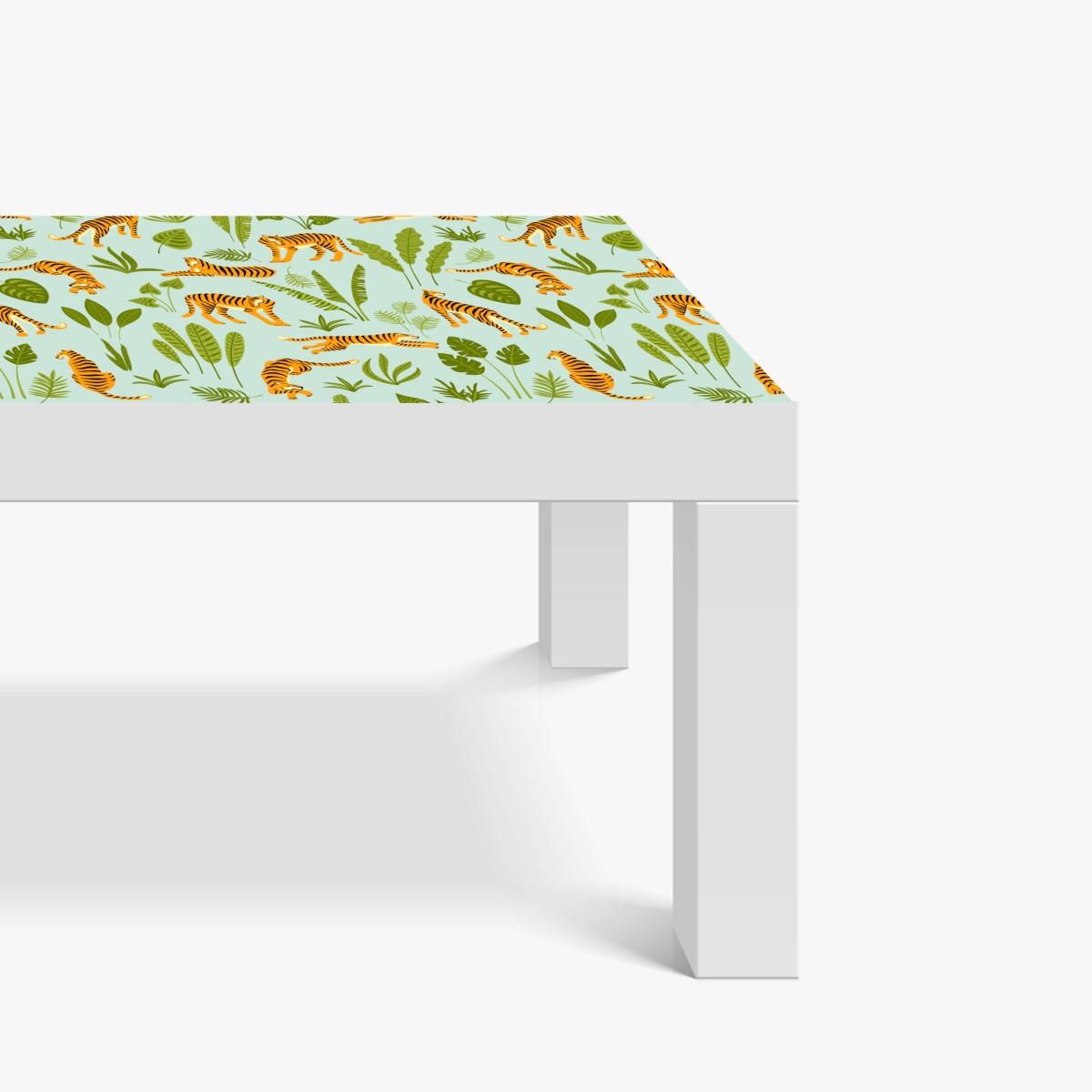 Naklejka na biurko i stół egzotyczne tygrysy wśród liści – Wallissimo® Naklejka na biurko i stół egzotyczne tygrysy wśród liści – Wallissimo®