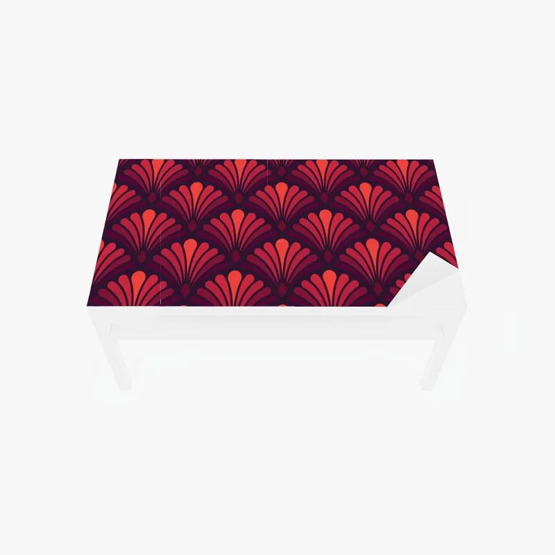 Naklejka na biurko i stół elegancki motyw art deco w odcieniach bordo i koralu