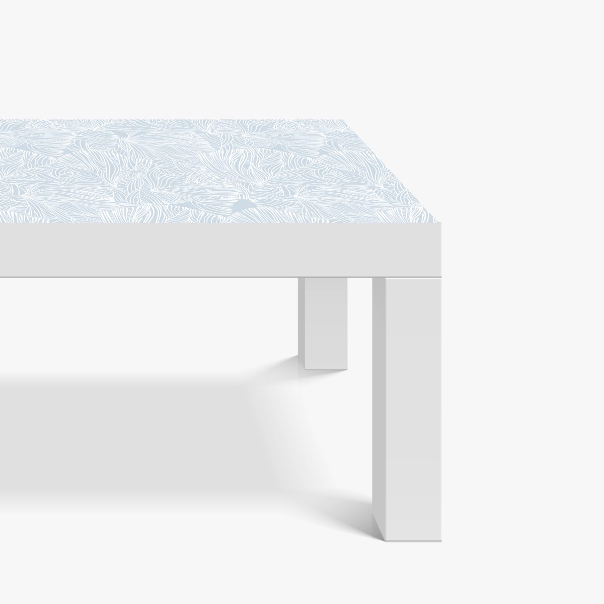 Naklejka na biurko i stół delikatny niebieski wzór botaniczny – Wallissimo® Naklejka na biurko i stół delikatny niebieski wzór botaniczny – Wallissimo®