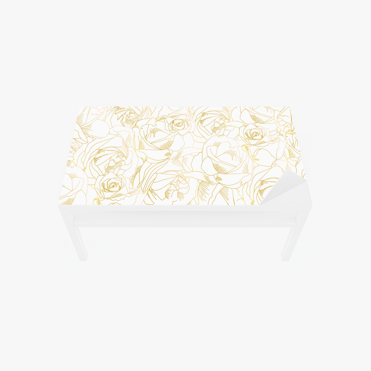 Table & desk veneer delicate gold rose line art pattern