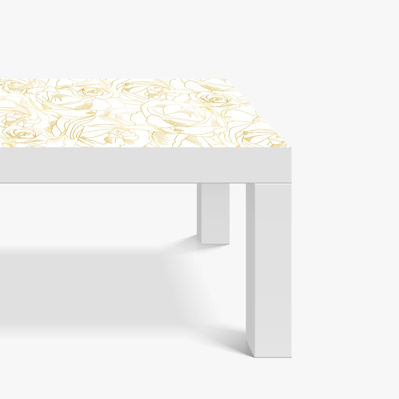 Naklejka na biurko i stół turkusowe góry o złotych akcentach – Wallissimo®