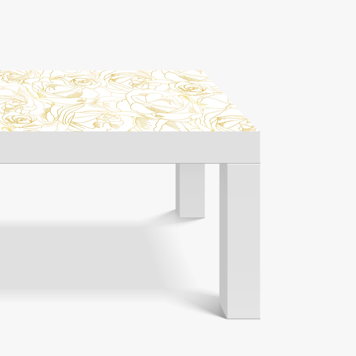 Naklejka na biurko i stół delikatne złote róże — elegancki wzór kwiatowy – Wallissimo® Naklejka na biurko i stół delikatne złote róże — elegancki wzór kwiatowy – Wallissimo®