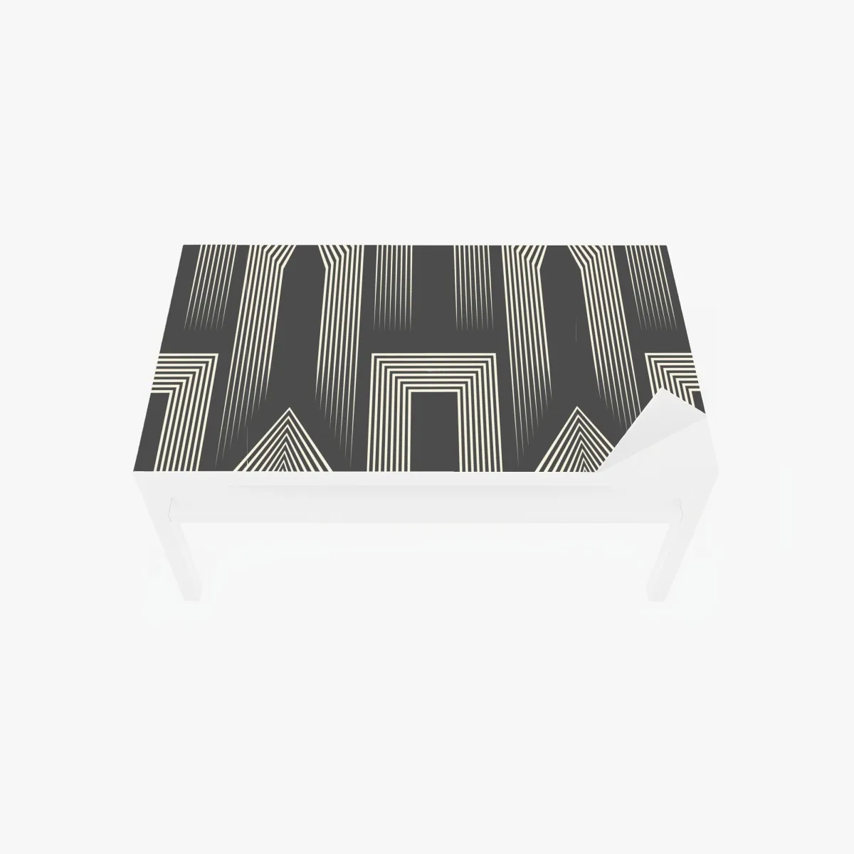 Naklejka na biurko i stół geometryczny wzór art deco w odcieniach szarości i beżu – Wallissimo® Naklejka na biurko i stół geometryczny wzór art deco w odcieniach szarości i beżu – Wallissimo®