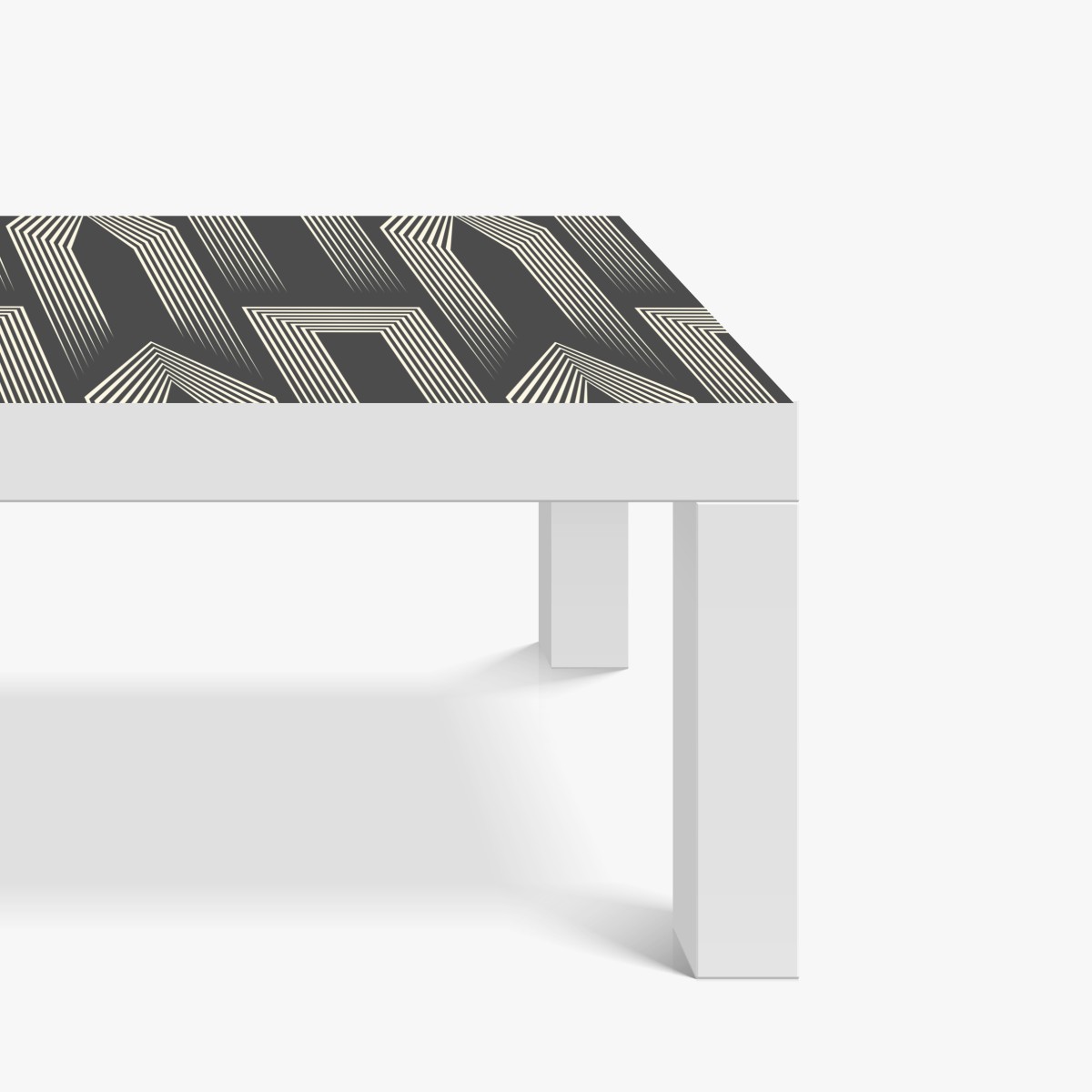 Naklejka na biurko i stół geometryczny wzór art deco w odcieniach szarości i beżu – Wallissimo® Naklejka na biurko i stół geometryczny wzór art deco w odcieniach szarości i beżu – Wallissimo®