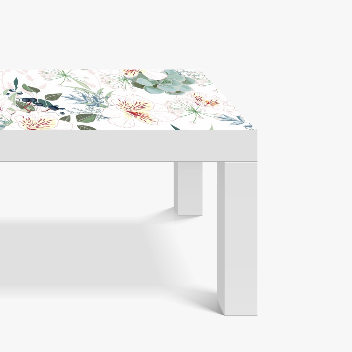 Naklejka na biurko i stół delikatny pastelowy wzór kwiatowy – Wallissimo® Naklejka na biurko i stół delikatny pastelowy wzór kwiatowy – Wallissimo®